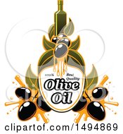 Clipart Of An Olive Oil Design Royalty Free Vector Illustration