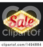 Clipart Of A Sale Marquee Sign On Black Royalty Free Vector Illustration