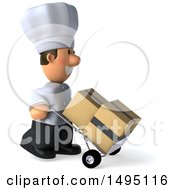 Clipart Of A 3d Short White Male Chef On A White Background Royalty Free Illustration