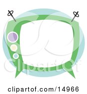 Old Fashioned Green Box TV Clipart Illustration