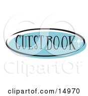 Poster, Art Print Of Blue Guestbook Website Button That Could Link To A Visitors List Page On A Site