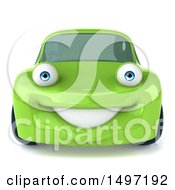 Clipart Of A 3d Green Porsche Car On A White Background Royalty Free Illustration