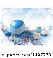 Poster, Art Print Of Blue Snowflake Christmas Background