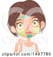 Caucasian Girl With Multiple Facial Masks On