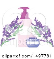 Clipart Of A Natural Cosmetics Containers With Flowers Royalty Free Vector Illustration by Melisende Vector