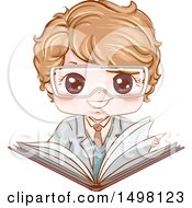 Poster, Art Print Of Boy Wearing Science Lab Goggles And Holding An Open Book