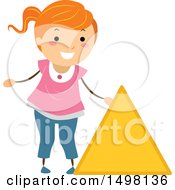Poster, Art Print Of Girl With A Shape Of A Triangle Circle