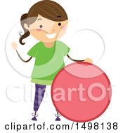 Poster, Art Print Of Girl With A Shape Of A Circle
