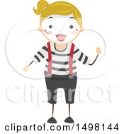 Clipart Of A Girl In A Mime Pose Royalty Free Vector Illustration