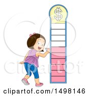 Poster, Art Print Of Girl Marking A Financial Goal Chart