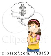 Poster, Art Print Of Girl Thinking About Money