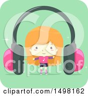 Poster, Art Print Of Girl With A Giant Pair Of Headphones