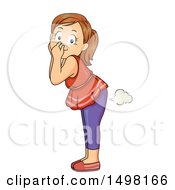 Girl Plugging Her Nose And Farting