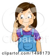 Poster, Art Print Of Girl Pointing To Her Ear