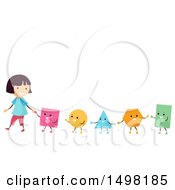 Poster, Art Print Of Girl Leading A Line Of Shapes