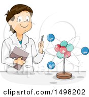 Poster, Art Print Of School Boy Studying A Molecule Model