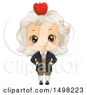 Clipart Of A Boy In An Isaac Newton Costume Royalty Free Vector Illustration by BNP Design Studio