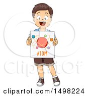 Poster, Art Print Of Boy Holding An Atom Model Diagram