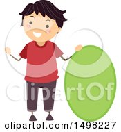 Poster, Art Print Of Boy With A Shape Of An Oval