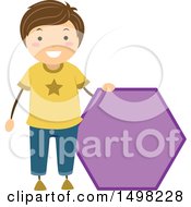Poster, Art Print Of Boy With A Shape Of A Hexagon