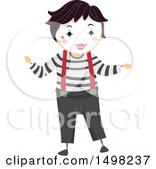 Clipart Of A Boy In A Mime Pose Royalty Free Vector Illustration by BNP Design Studio