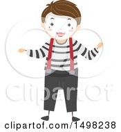 Clipart Of A Boy In A Mime Pose Royalty Free Vector Illustration by BNP Design Studio