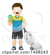 Poster, Art Print Of Boy Vacuuming And Getting Paid Allowance