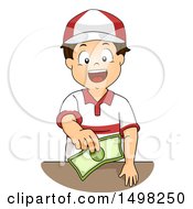 Poster, Art Print Of Worker Boy Holding Out Change