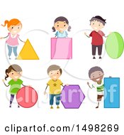 Poster, Art Print Of Children With Shapes