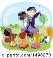 Poster, Art Print Of Boy Performing A Magic Trick For His Friends