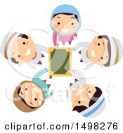 Poster, Art Print Of Circle Of Muslim Children Holding Up The Quran