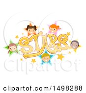 Poster, Art Print Of Stars Text Design With Child Faces