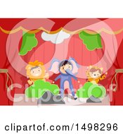 Poster, Art Print Of Group Of Children In Animal Costumes On Stage