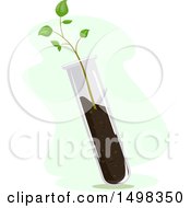 Clipart Of A Seedling Plant Growing In A Test Tube Royalty Free Vector Illustration by BNP Design Studio