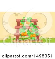 Clipart Of A Trellis With Squash Vines Royalty Free Vector Illustration