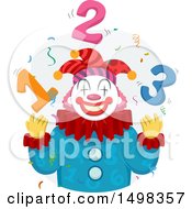 Poster, Art Print Of Clown Juggling Numbers