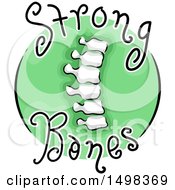 Clipart Of A Spine On A Strong Bones Icon Royalty Free Vector Illustration