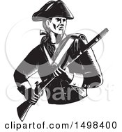 Poster, Art Print Of Soldier American Patriot Holding A Musket Rifle
