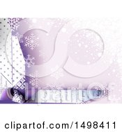 Poster, Art Print Of Purple Snowflake And Paper Christmas Background