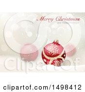 Poster, Art Print Of Merry Christmas And Happy Holidays Greeting Over Baubles