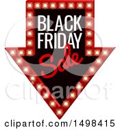 Poster, Art Print Of Illuminated Marquee Arrow Sign With Black Friday Sale Text
