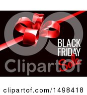 Black Friday Sale Text Design With A Gift Bow On Black