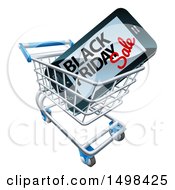 Poster, Art Print Of Black Friday Sale Advertisement On A Smart Phone Screen In A Shopping Cart