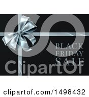 Poster, Art Print Of Black Friday Sale Text Design With A Silver Gift Bow