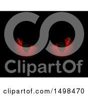 Clipart Of 3d Glowing Red Evil Eyes Royalty Free Illustration