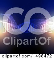 Clipart Of A Dna Strand Background Royalty Free Vector Illustration