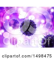 Clipart Of A Background Of 3d Purple Virus Cells Royalty Free Illustration