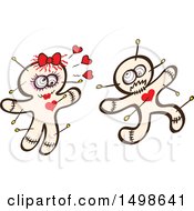 Poster, Art Print Of Male Voodoo Doll Running From An Infatuated Female