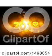 Clipart Of A New Year 2018 Design With Gold Flares And Black Panels Royalty Free Vector Illustration