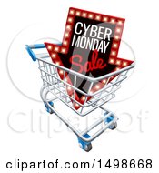 3d Marquee Arrow Sign With Cyber Monday Sale Text In A Shopping Cart